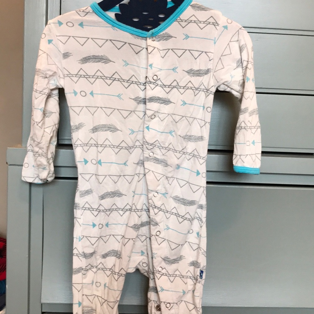 Southwestern Feather Kickee Pants One Piece 3-6 M